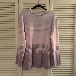 Ella Moss Women's Light Pink and Lavender Striped Sweater - NWT